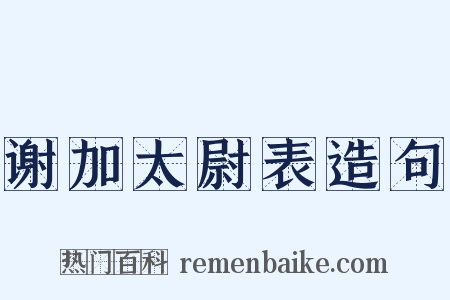 谢加太尉表造句是什么意思的图片